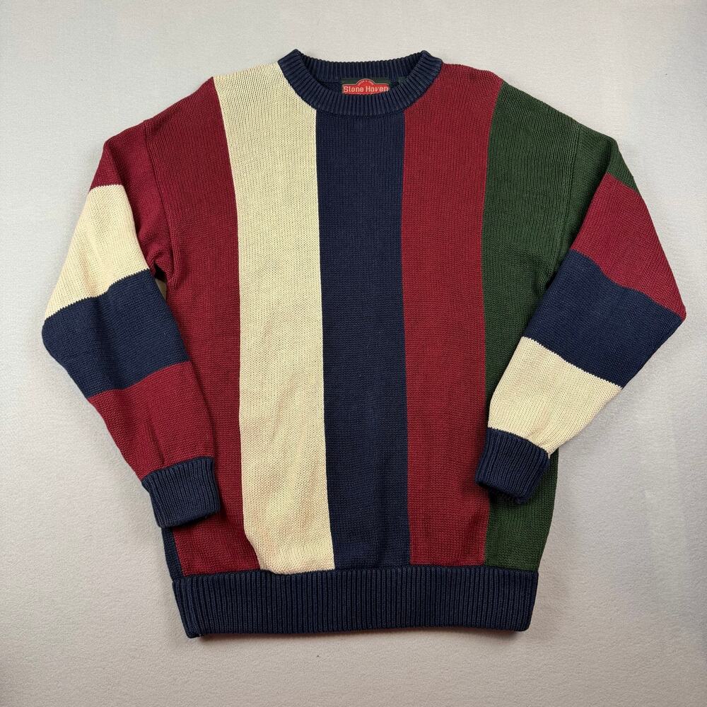 Stone Haven Colorblock Striped Knit Sweater L Unisex